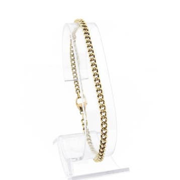 Gouden gourmetschakel armband (Schakelarmband), Ophalen of Verzenden, Gebruikt, Goud, Goud