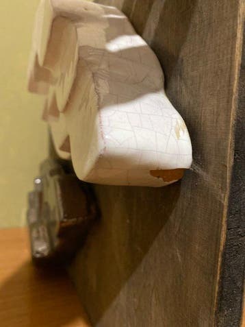 Relief, peso di nuvola - 28.5 cm - Argile, Bois