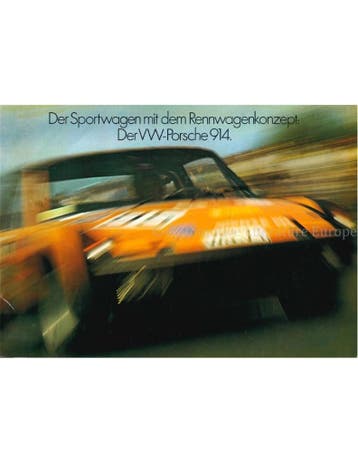 1972 PORSCHE 914 BROCHURE DUITS, Nieuw