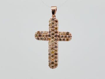 Zonder minimumprijs - Hanger - 14 karaat Roségoud - 0.81ct.