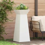 vidaXL Pilarenbak 2 pcs Wit 40 x 40 x 100 cm, Tuin en Terras, Bloempotten, Verzenden, Nieuw