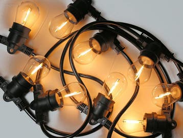 (12x) Prikkabel 10 m E27 met vaste   fittingen,...