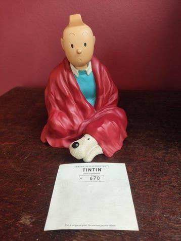Tintin - Beeldje - Marie Leblon - Kuifje zittend met de hond, Nieuw