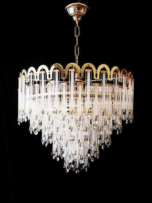 Plafondlamp - Messing, Kristal - plafondlamp, Maison & Meubles, Maison & Meubles | Autre