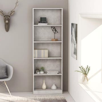 vidaXL Boekenkast met 5 schappen 60x24x175 cm bewerkt hout, Verzenden, Nieuw