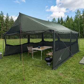 vidaXL Familietent Legergroen 450 x 400 x 265 cm Polyester, Verzenden, Nieuw