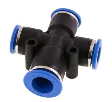 10mm x 12mm Cross PA 66 Insteekfitting 3 Aansluitingen NBR, Verzenden