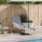 vidaXL Ligstoel Beige en Lichtgrijs 200 x 55 x 92 cm poly, Verzenden, Nieuw