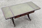Middentafel - Walnoot, Leder, Messing - piano met gegraveerd