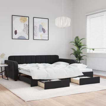 vidaXL Slaapbank met onderschuifbed en lades 100x200 cm, Verzenden, Nieuw