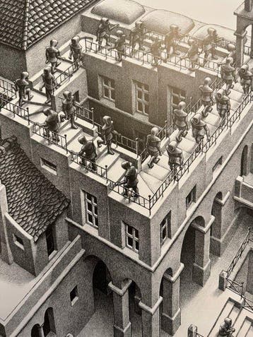 M.C Escher - M.C Escher Company Baarn Holland - Klimmen en