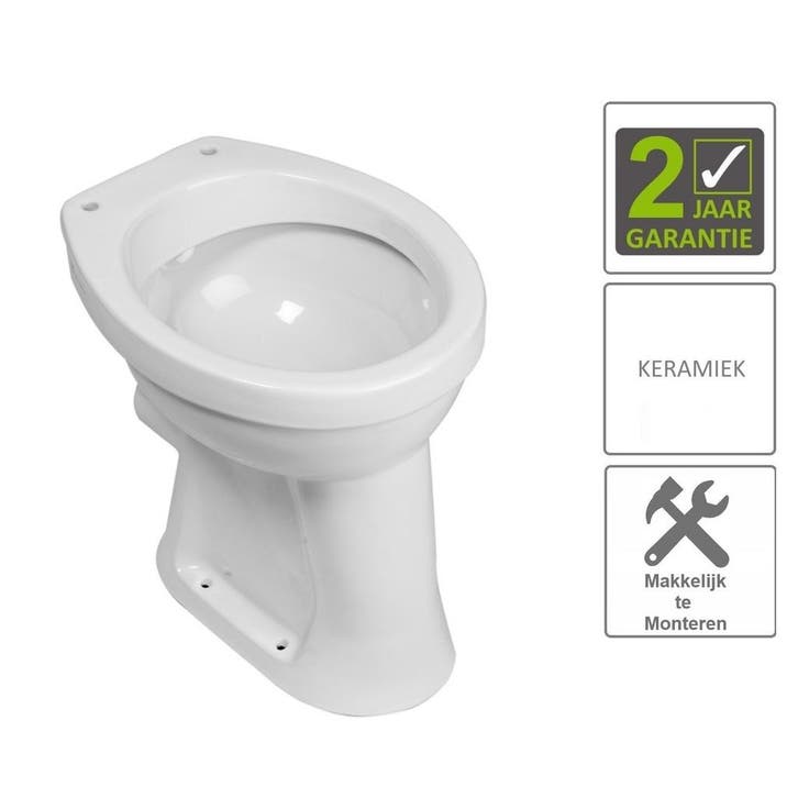 BWS Toiletpot Staand Verhoogd 6 PK Wit, Bricolage & Construction, Sanitaire, Enlèvement ou Envoi