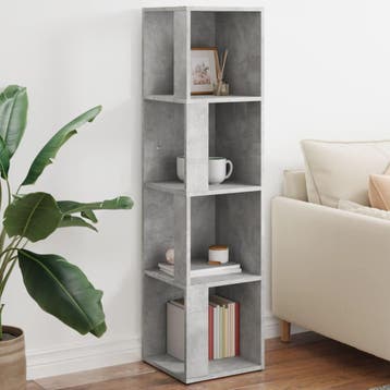 vidaXL Hoekkast 33x33x132 cm spaanplaat betongrijs, Huis en Inrichting, Kasten | Overige, Verzenden, Nieuw