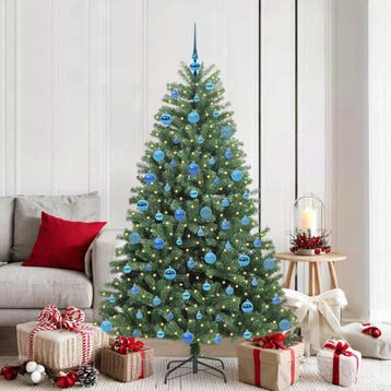 vidaXL Kunstmatige Hinged Kerstboom Groen 180 cm PVC en, Verzenden, Nieuw