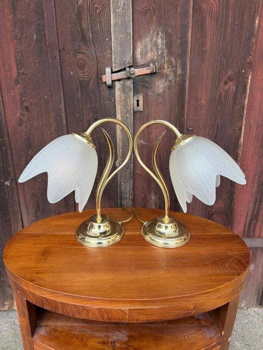 Nachtlampje (2) - Messing, Glas, Antiek en Kunst, Curiosa en Brocante