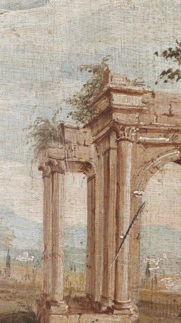 Decoratief ornament - Italië - op een antieke houten steun