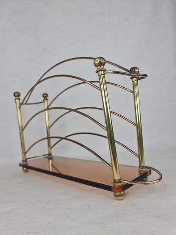 Porte-revues - Laiton, Plexiglas - Style Roche Bobois