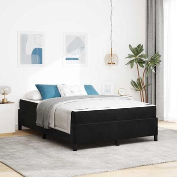 vidaXL Bedframe Zwart 140 x 190 cm Stof, Verzenden, Nieuw