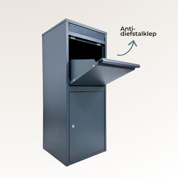 Achteruitname Pakketbrievenbus met brievenklep - ParcelXL®, Verzenden, Nieuw, Staal, Staande brievenbus