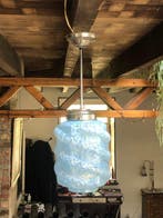 Lampe à suspendre - Verre de Clichy - Poteau de 40 cm ou de