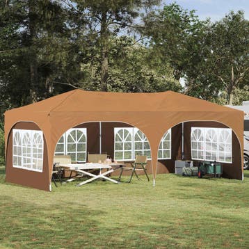 vidaXL Pop-up Feesttent 575 x 288 x 245 cm Beige Oxford Stof, Verzenden, Nieuw