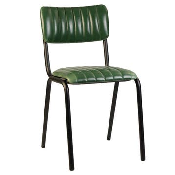 Stoel | Kunstleer/Metaal | Groen | Zwart Frame | Indoor |, Verzenden, Nieuw in verpakking