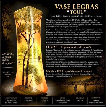 LEGRAS (1839-1916) - Vaas - Grote vaas « Toul » geglazuurd