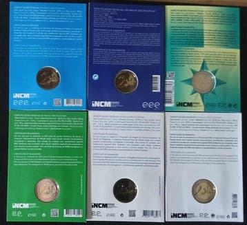Portugal. 2 Euro 2012/2025 (6 coincards) (Zonder