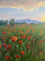 Poriya Shakiba - Beautiful sunrise, Antiek en Kunst, Kunst | Schilderijen | Modern