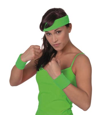 Neon Groene Zweetbandjes Set, Verzenden, Nieuw