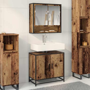 vidaXL Badkamermeubel Set 2 st Oud Hout 65 x 33 x 60 cm, Verzenden, Nieuw