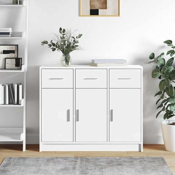 vidaXL Dressoir Wit 91x28x75 cm Bewerkt Hout, Verzenden, Nieuw