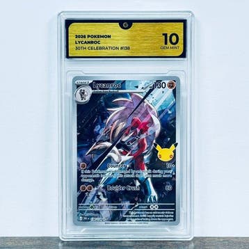 Pokémon Graded card - Lycanroc 138 - 30th Anniversary –, Nieuw
