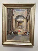Mario Maresca Serra (1912-1991) - Interno di chiesa, Antiek en Kunst