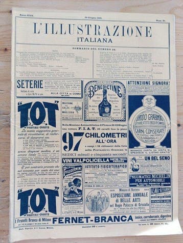Lotto di 10 numeri originali “L’Illustrazione Italiana” del