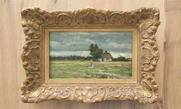 Franz Courtens (1854-1943) - Paysage rural avec une ferme -