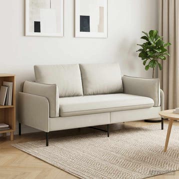 vidaXL 2-Zits Sofa 2-zits Crèmekleurig 188 x 81 x 89 cm, Huis en Inrichting, Verzenden, Nieuw