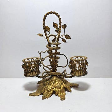 Sculpture, Porta Stuzzicadenti con Serpenti - 17 cm - Bronze