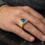 Ring - 18 karaat Geel goud - 1.80ct. tw. Saffier, Nieuw