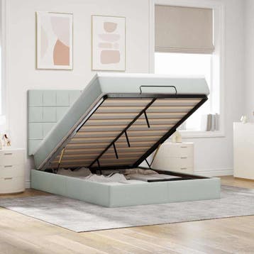 vidaXL Ottoman bed met matrassen 140x190cm fluweel, Verzenden, Nieuw