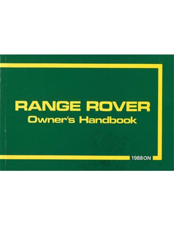 1986 RANGE ROVER CLASSIC INSTRUCTIEBOEKJE ENGELS, Ophalen of Verzenden