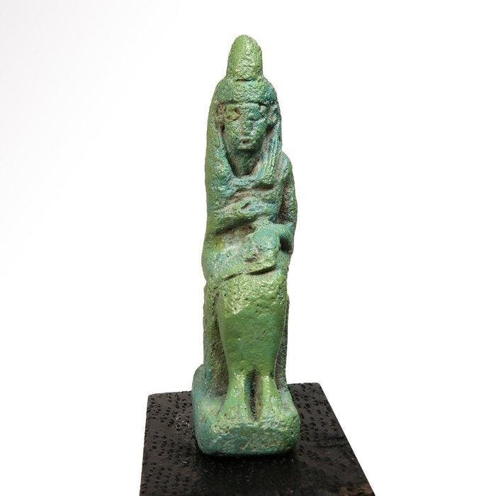 Oud-Egyptisch Faience Isis amulet, Antiek en Kunst, Antiek | Overige Antiek