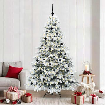 vidaXL Kunstkerstboom met 300 LED met standaard Wit 210 cm, Verzenden, Nieuw