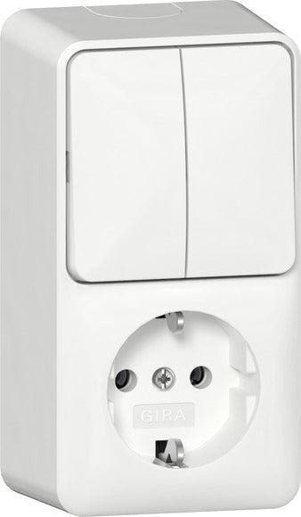 Gira Opbouw Combinatieschakelaar Stopcontact 16A 250V, Doe-het-zelf en Bouw, Elektriciteit en Kabels, Verzenden, Nieuw