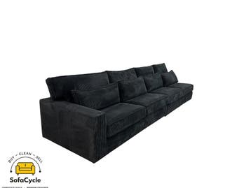 4-zit zwart in ribstof, modulair – overstock, Huis en Inrichting, Verzenden, Nieuw