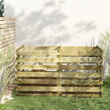 vidaXL Compostbak met latten geïmpregneerd grenenhout, Verzenden, Nieuw