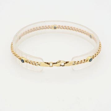 Armband - 14 karaat Geel goud - Saffier, Nieuw