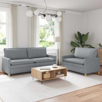 vidaXL bank / zetelstel 2 st Lichtgrijs Stof, Verzenden, Nieuw
