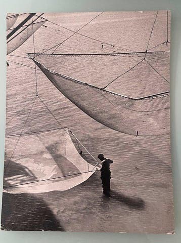 Jean Ribière (1922- 989) - La peche au Carrelet, Le Verdon