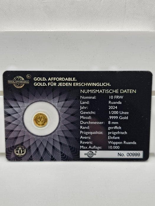 Rwanda. Lot 2x Münzen. 25 Jahre African Wildlife Elefant /, Timbres & Monnaies, Monnaies | Europe | Monnaies non-euro